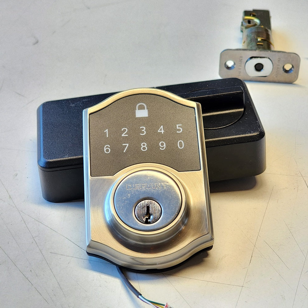 Castle Satin Nickel Compact Touch Electronic Single Cylinder Deadbolt (32GC7X2D01AHP) Castle Satin Nickel Compact Touch Electronic Single Cylinder Deadbolt (32GC7X2D01AHP)